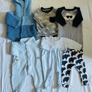 baby bundle of 6 pieces, 3-6 months, 6-9 months, 0-6 months, blue,